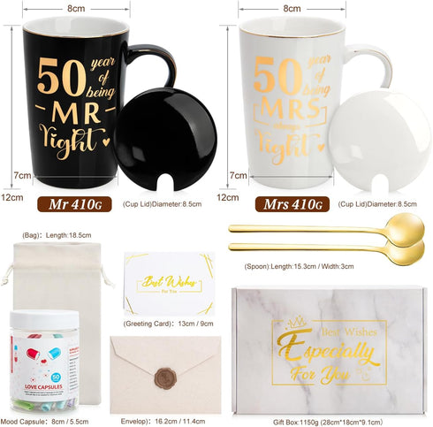 50th Anniversary Couples Mugs Gift